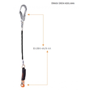 Kaya Safety E-1 B Tek Kol Şok Emicili Braided Lanyard 1