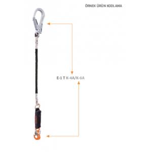 Kaya Safety E-1 T Tek Kol Şok Emicili Twisted Lanyard 1