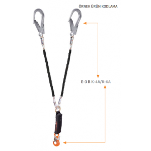 Kaya Safety E-3 B Çift Kol Şok Emicili Braided Lanyard 1