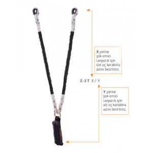 Kaya Safety E-3 T Çift Kol Şok Emicili Twisted Lanyard 3