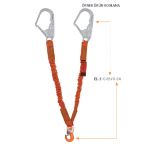 Kaya Safety EL-3 Çift Kol Şok Emicili Elastik Lanyard 1